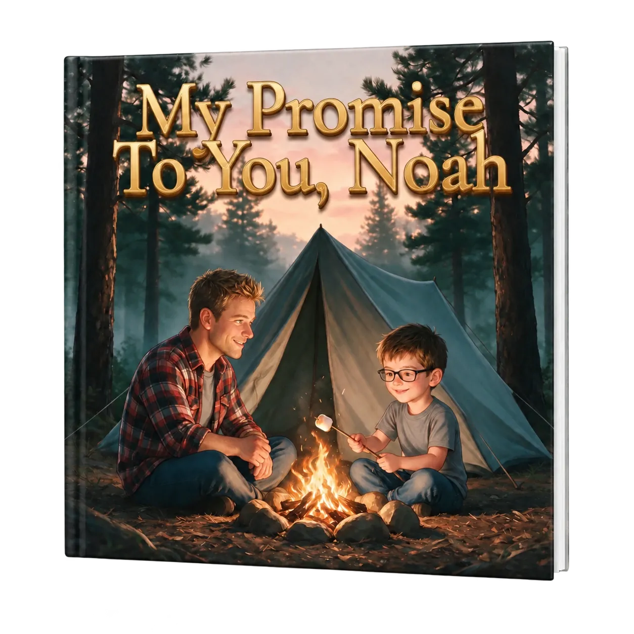 Hardcover mockup of the father and son storybook
